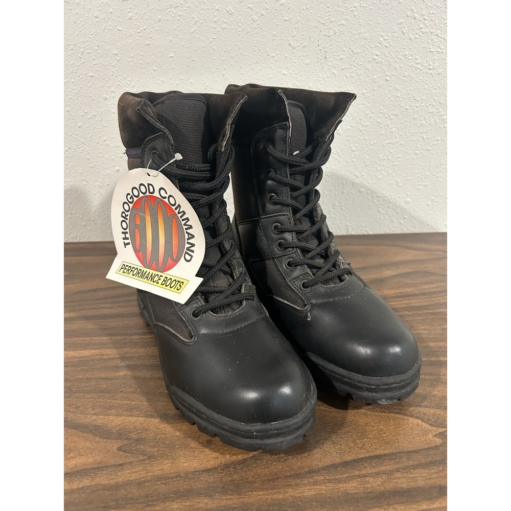 NEW Vintage Thorogood Command 6000 Tactical Boots Lace Up 534-6087 Size 7W Black